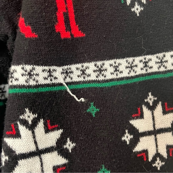 Festive Christmas Holiday Joggers Black Red Green white mens size large unisex - Picture 8 of 8